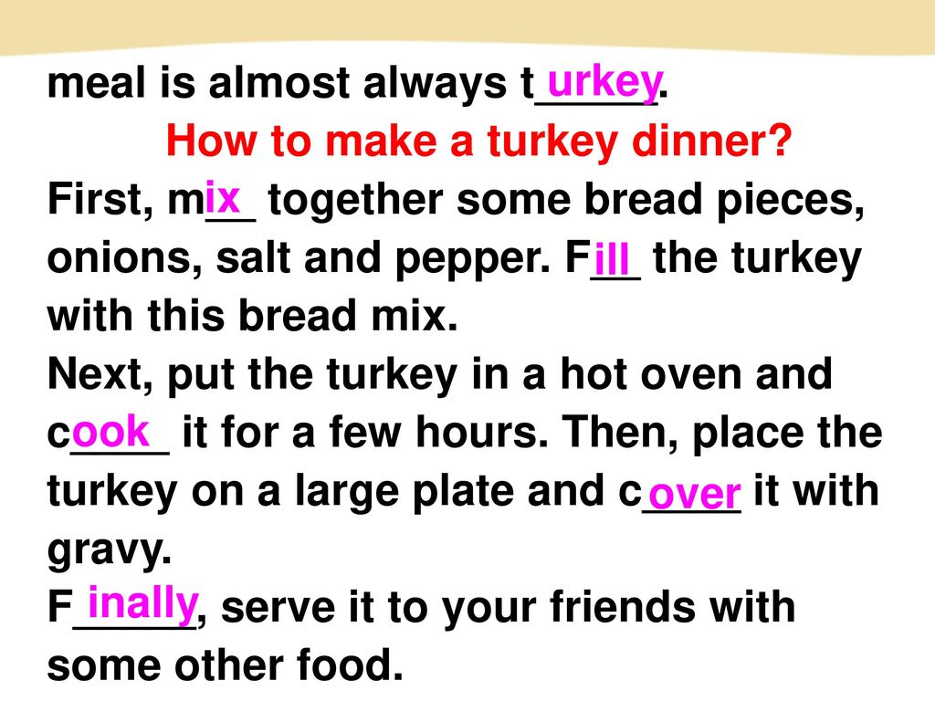 How to make a turkey dinner