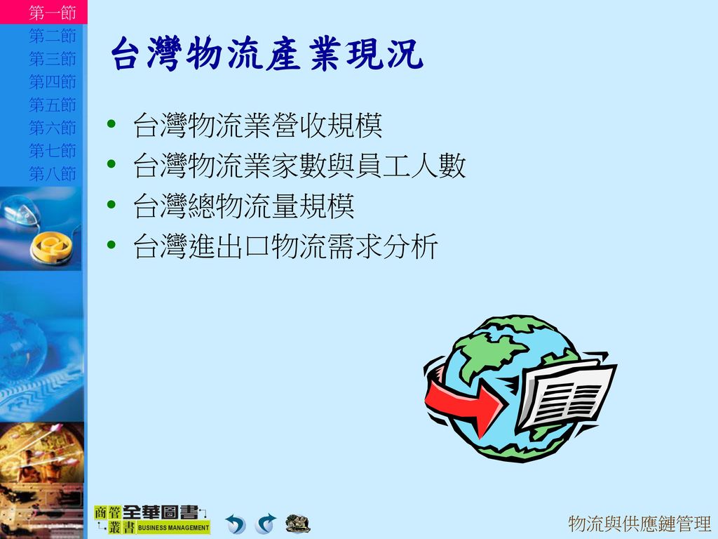 台灣物流產業現況 台灣物流業營收規模 台灣物流業家數與員工人數 台灣總物流量規模 台灣進出口物流需求分析