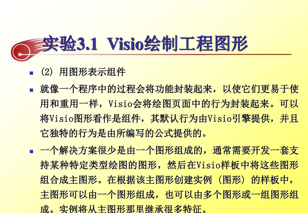 实验3.1 Visio绘制工程图形 (2) 用图形表示组件