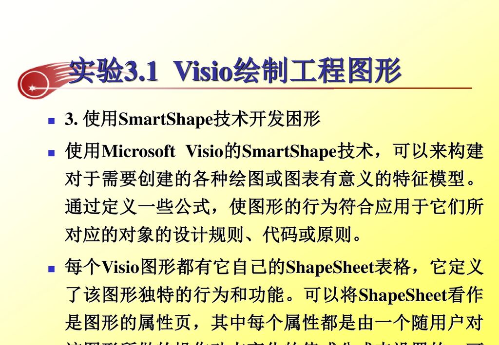 实验3.1 Visio绘制工程图形 3. 使用SmartShape技术开发困形