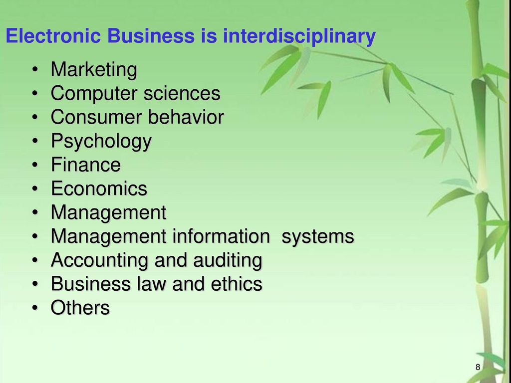 Electronic Business is interdisciplinary