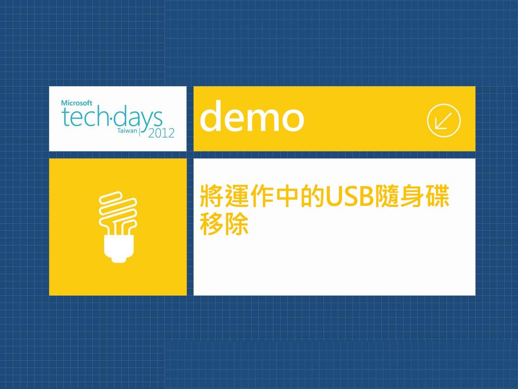 demo 將運作中的USB隨身碟移除 3/21/2017 7:36 PM
