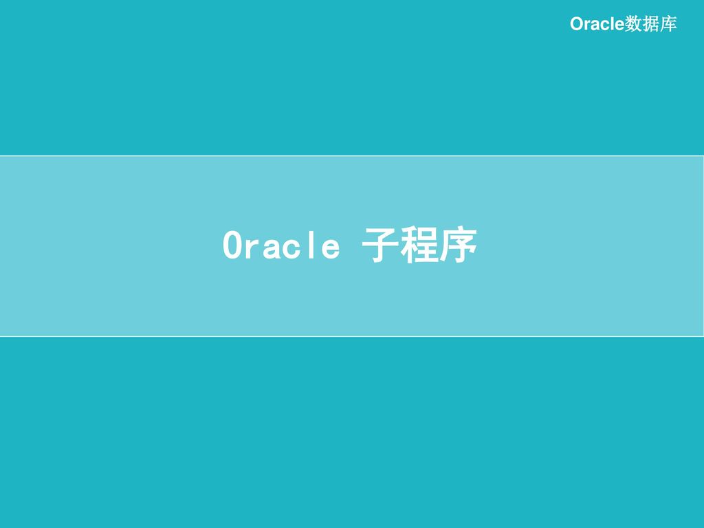 Oracle数据库 Oracle 子程序
