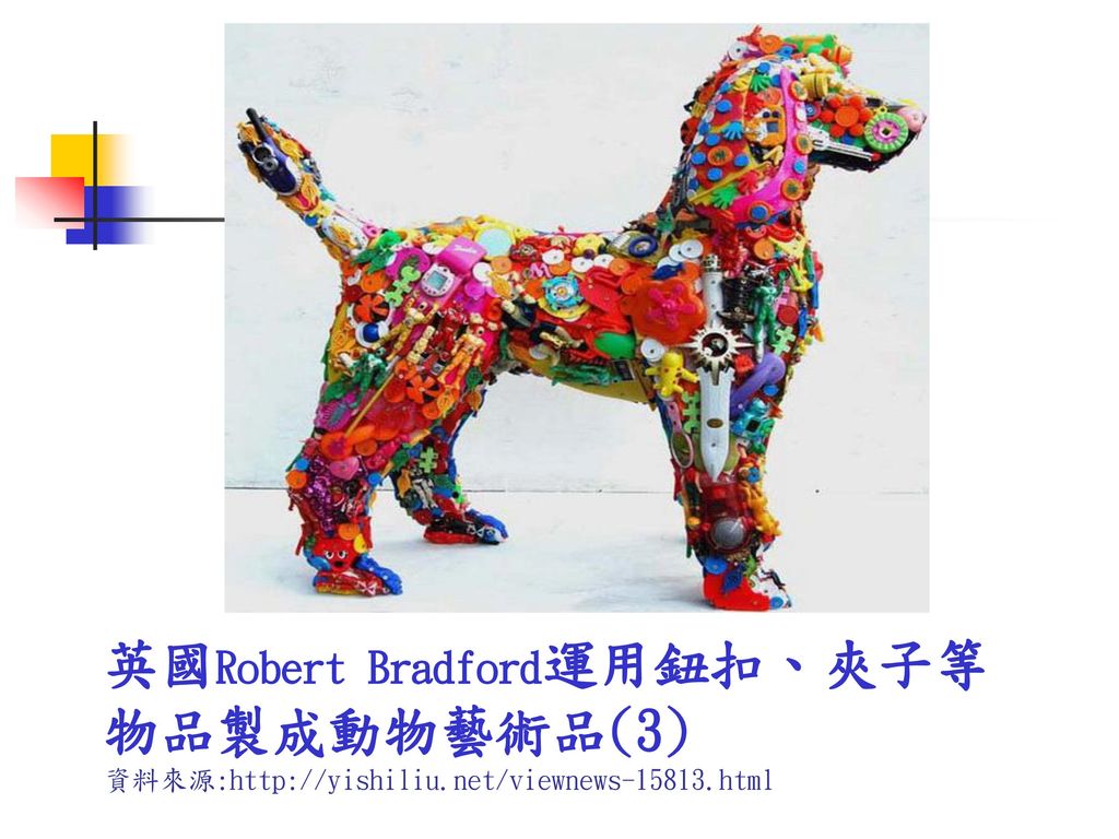 英國Robert Bradford運用鈕扣、夾子等物品製成動物藝術品(3) 資料來源: