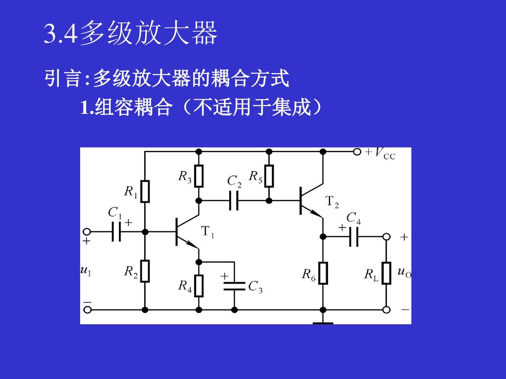 3.4多级放大器 引言:多级放大器的耦合方式 1.组容耦合（不适用于集成）