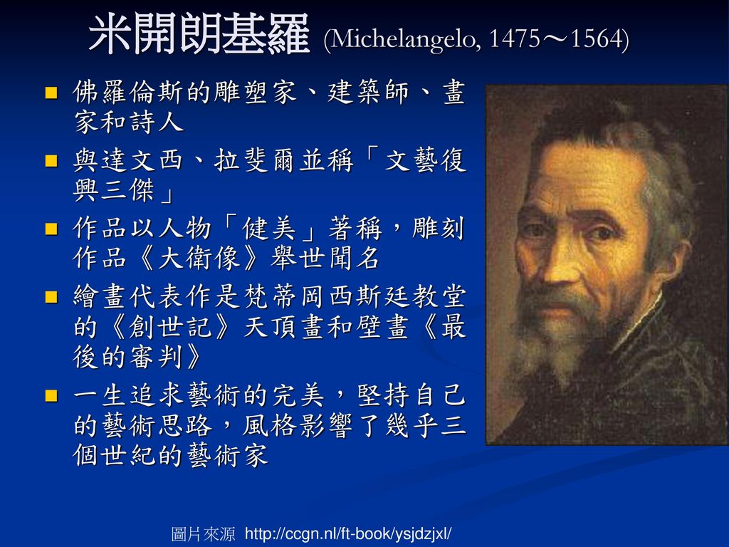 米開朗基羅 (Michelangelo, 1475～1564)