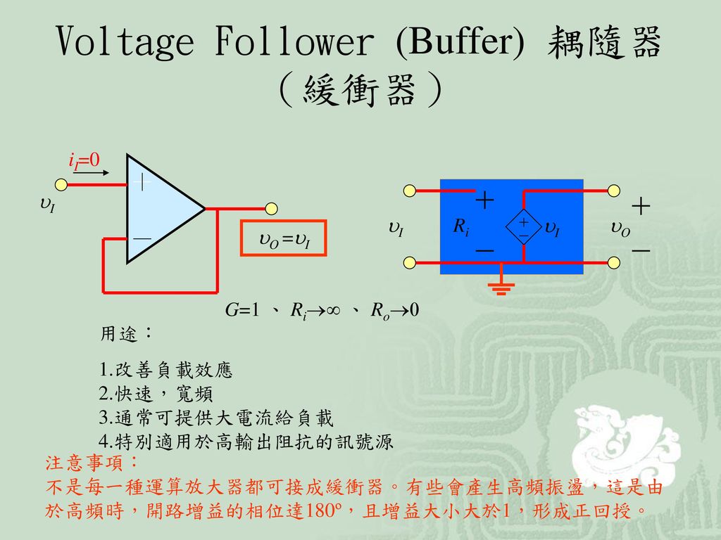 Voltage Follower (Buffer) 耦隨器（緩衝器）