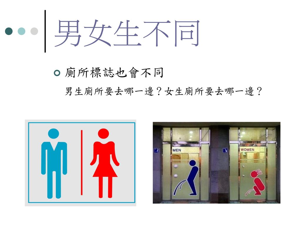 男女生不同 廁所標誌也會不同 男生廁所要去哪一邊？女生廁所要去哪一邊？