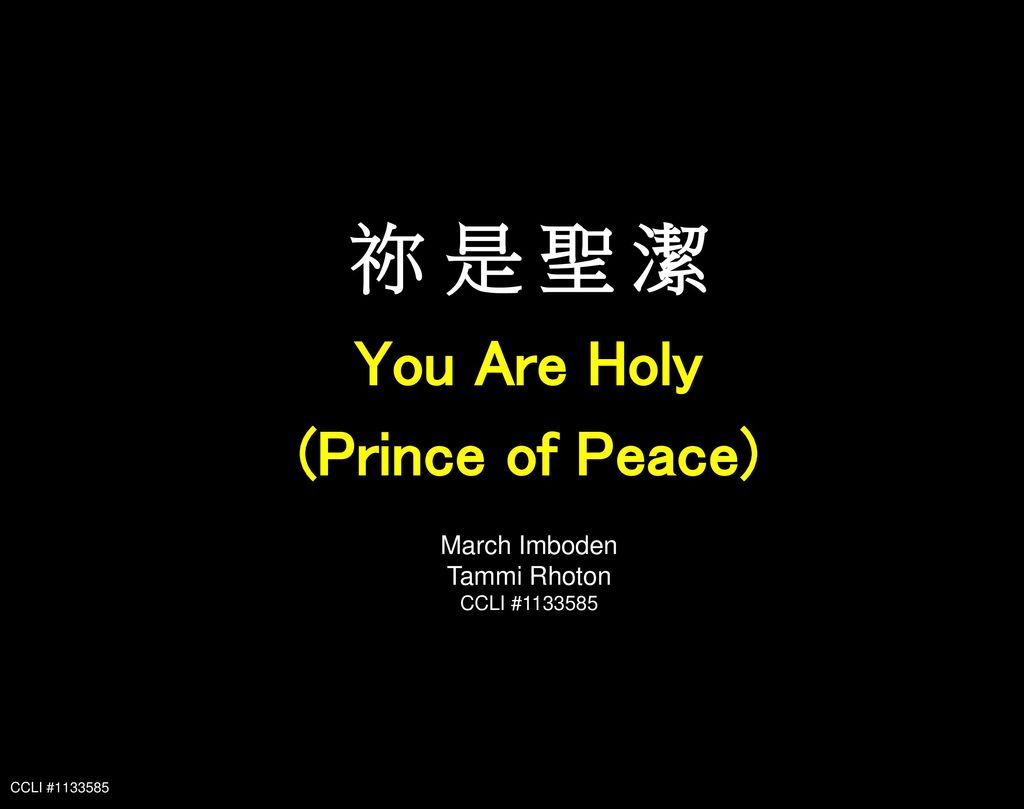 祢 是 聖 潔 You Are Holy (Prince of Peace)