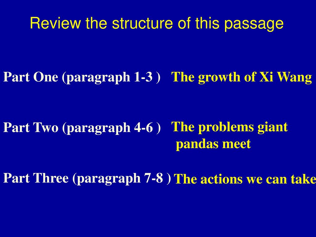 Review the structure of this passage