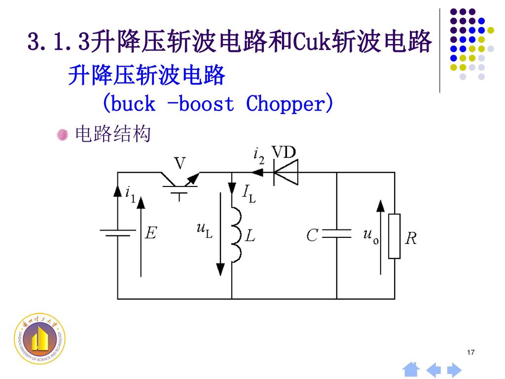 3.1.3升降压斩波电路和Cuk斩波电路 升降压斩波电路 (buck -boost Chopper) 电路结构