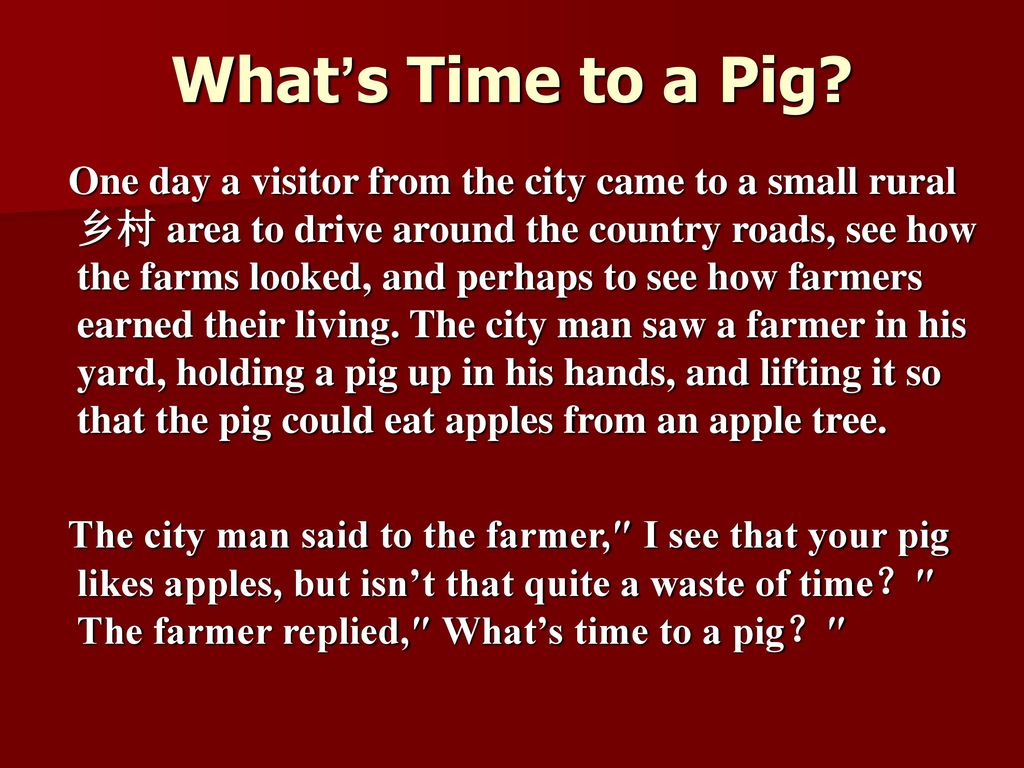 What’s Time to a Pig