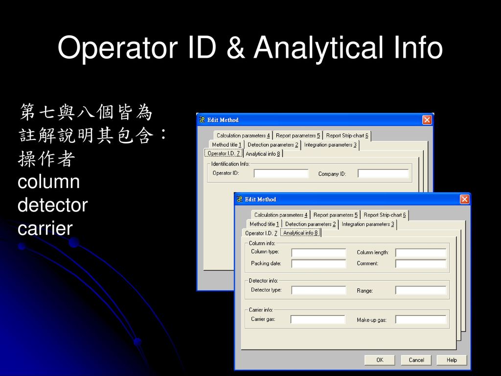 Operator ID & Analytical Info