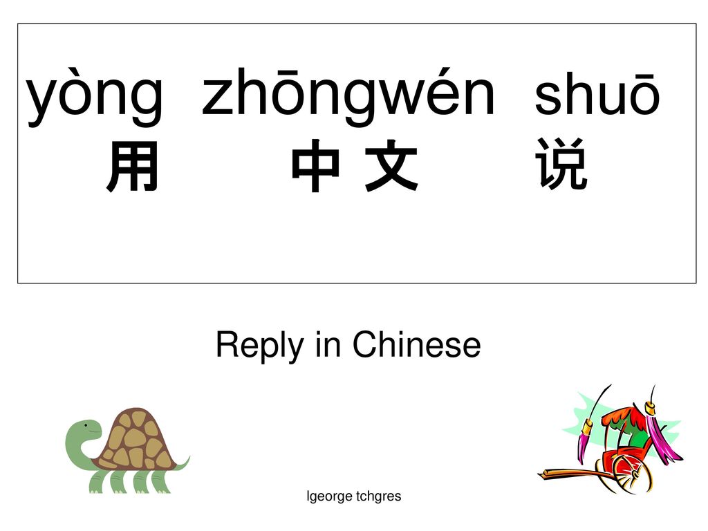 yòng zhōngwén shuō 用 中 文 说