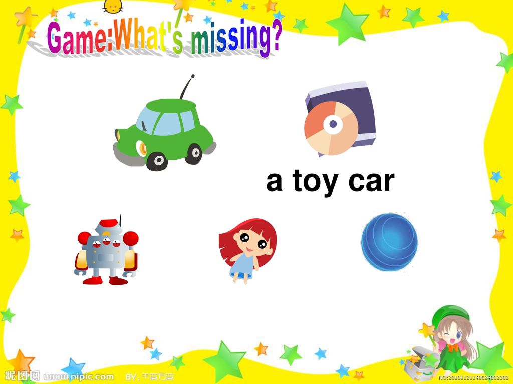 Game:What s missing a toy car