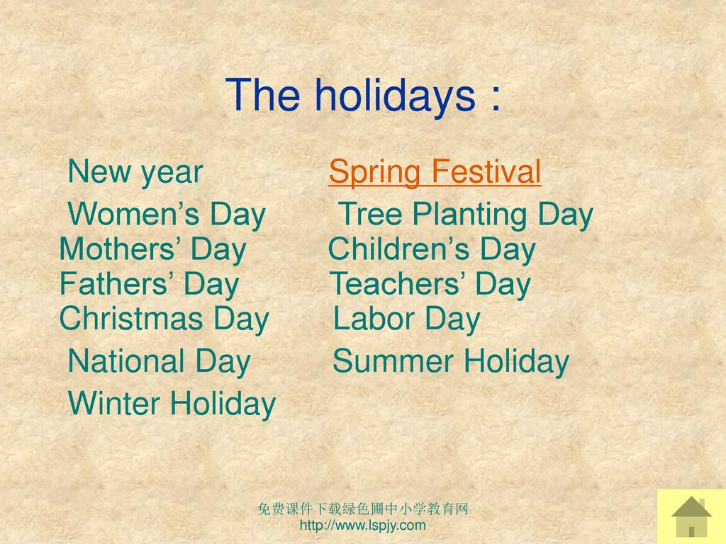 The holidays : New year Spring Festival