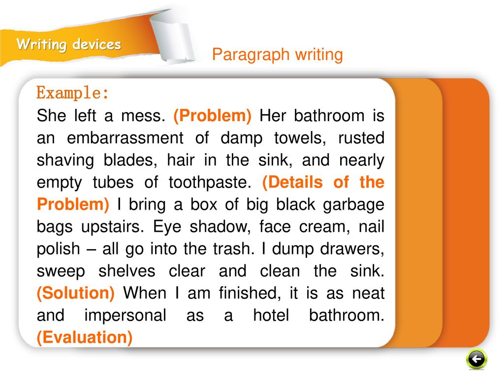 Example: Paragraph writing