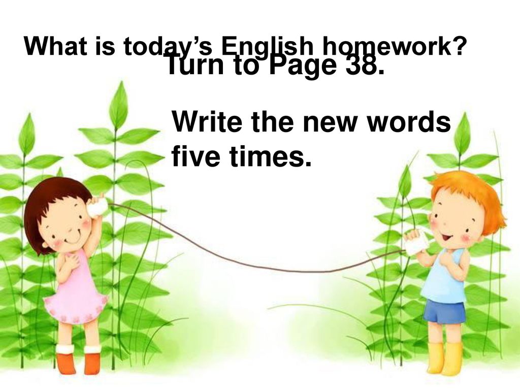 Write the new words five times.