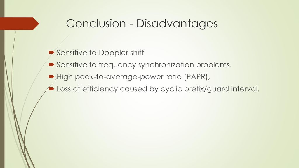 Conclusion - Disadvantages
