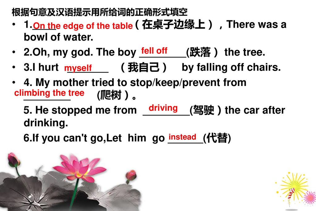 根据句意及汉语提示用所给词的正确形式填空