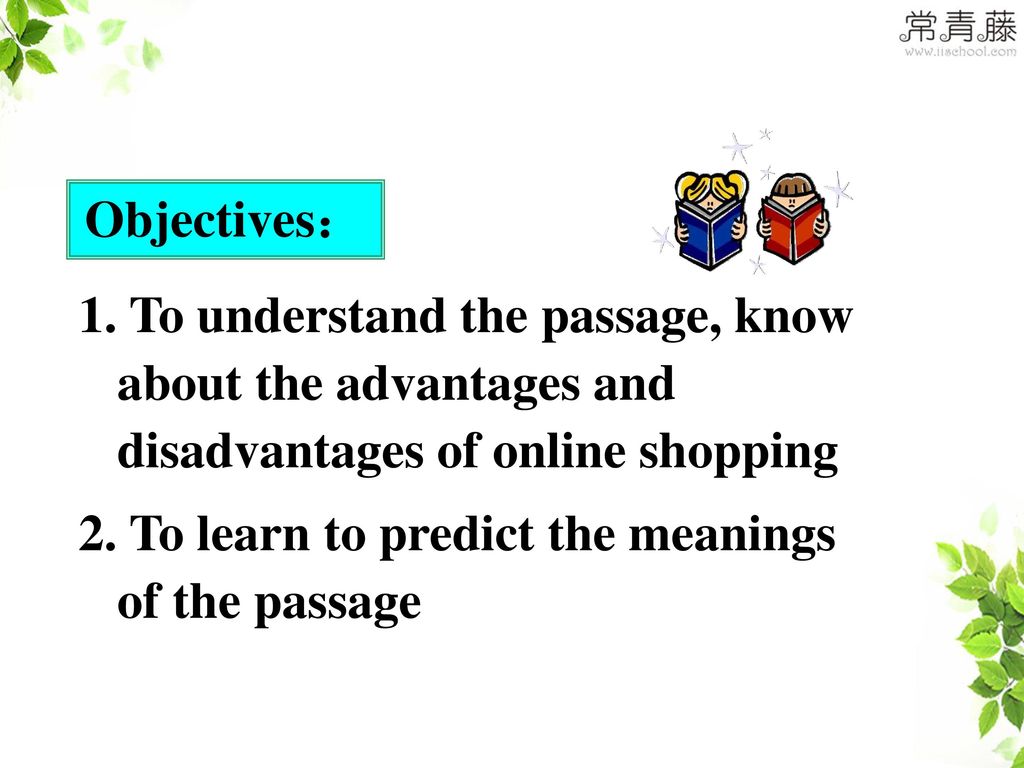2. To learn to predict the meanings of the passage