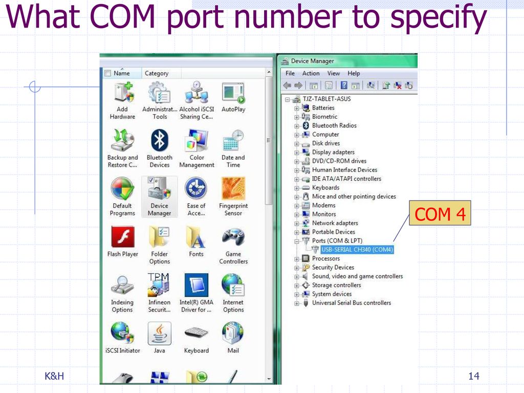 What COM port number to specify