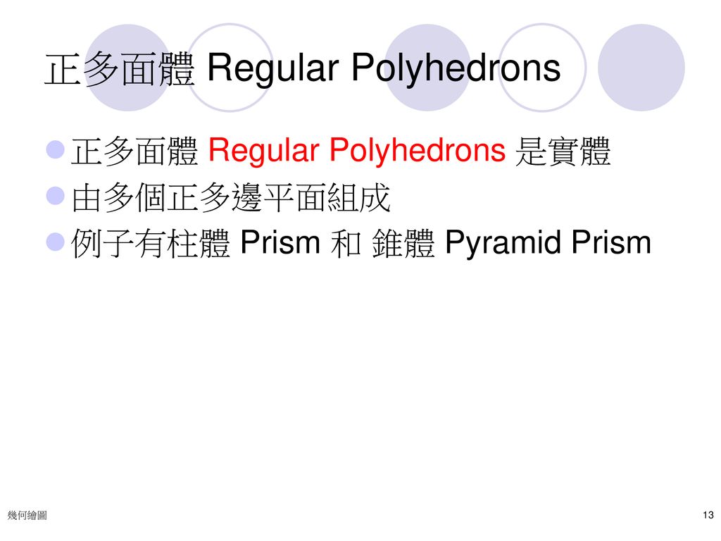 正多面體 Regular Polyhedrons