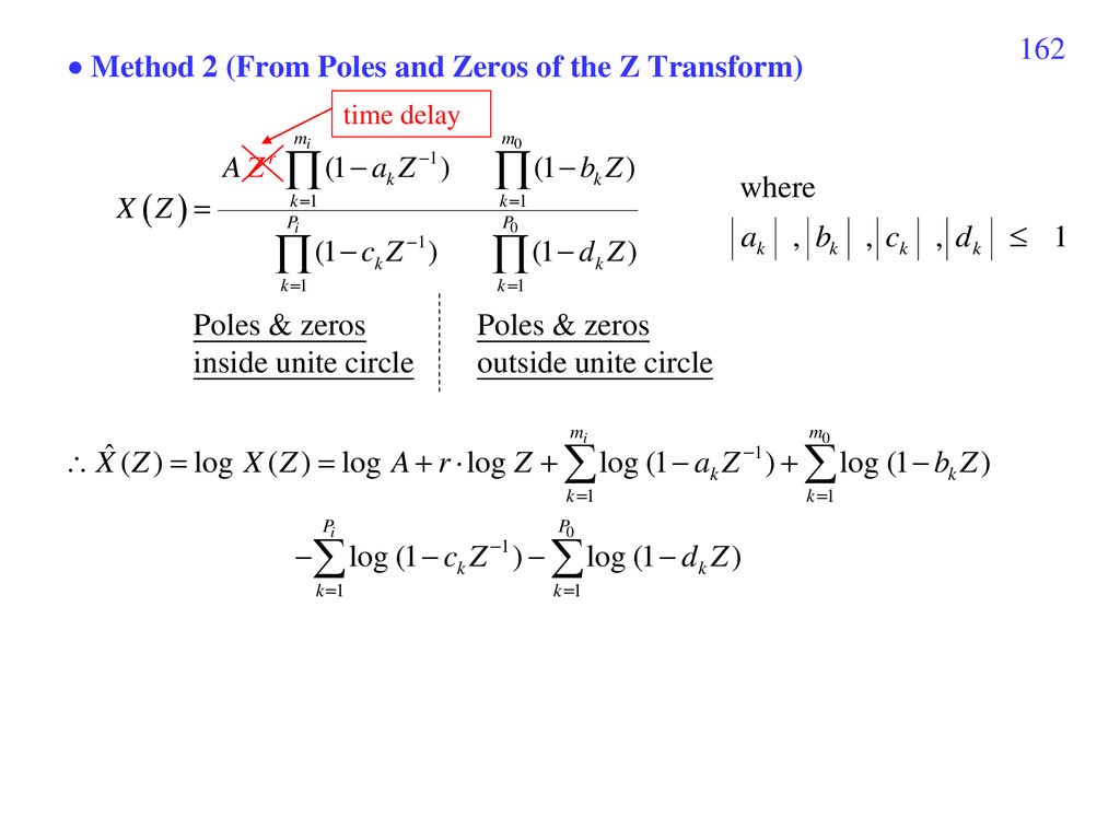  Method 2 (From Poles and Zeros of the Z Transform)