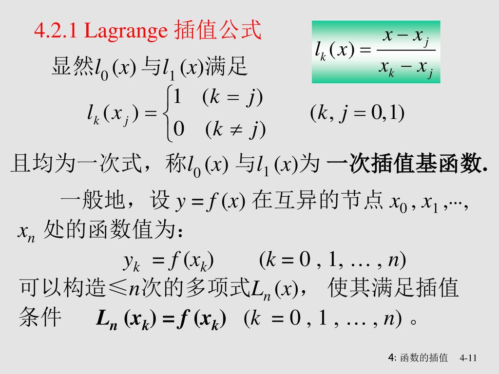 第4章函数的插值刘东毅天津大学理学院数学系4 函数的插值 Ppt Download