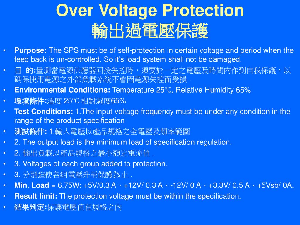 Over Voltage Protection 輸出過電壓保護