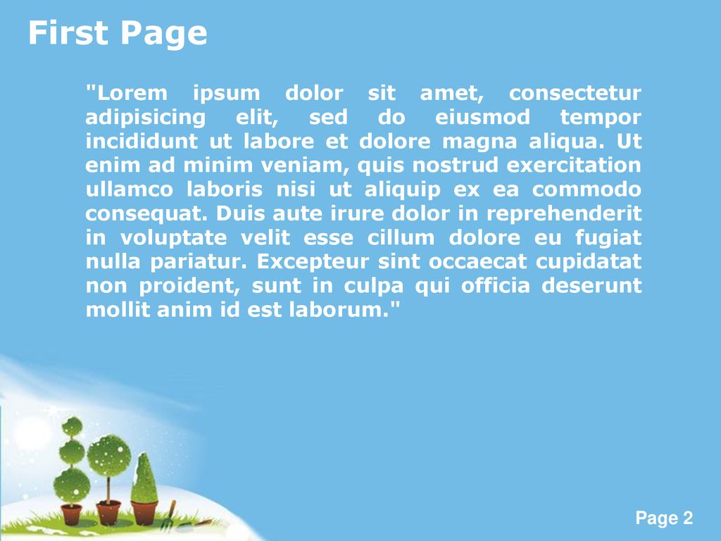 First Page
