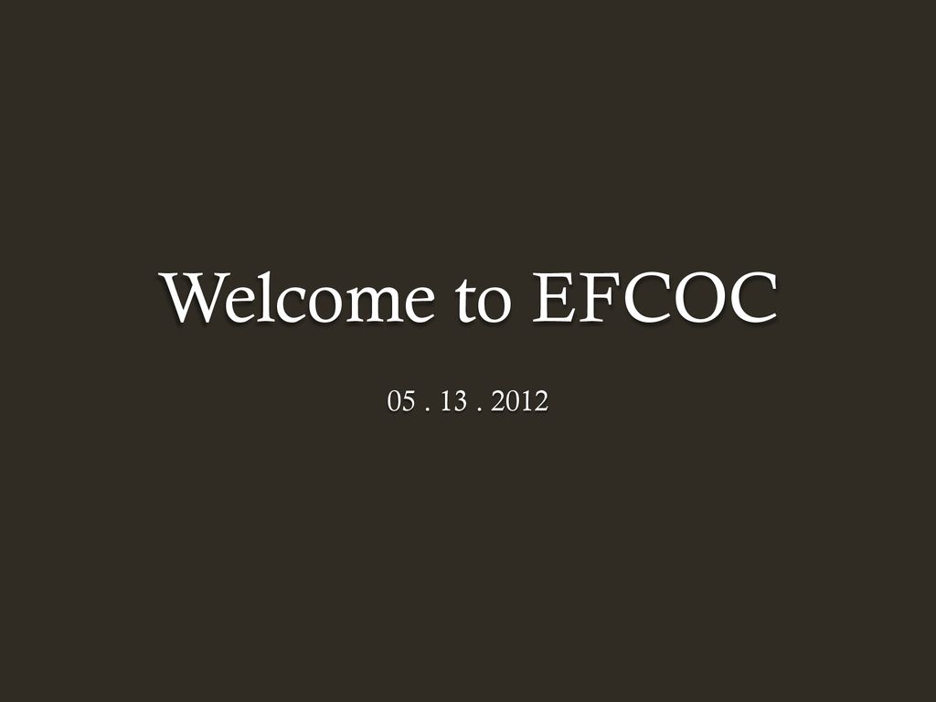 Welcome to EFCOC