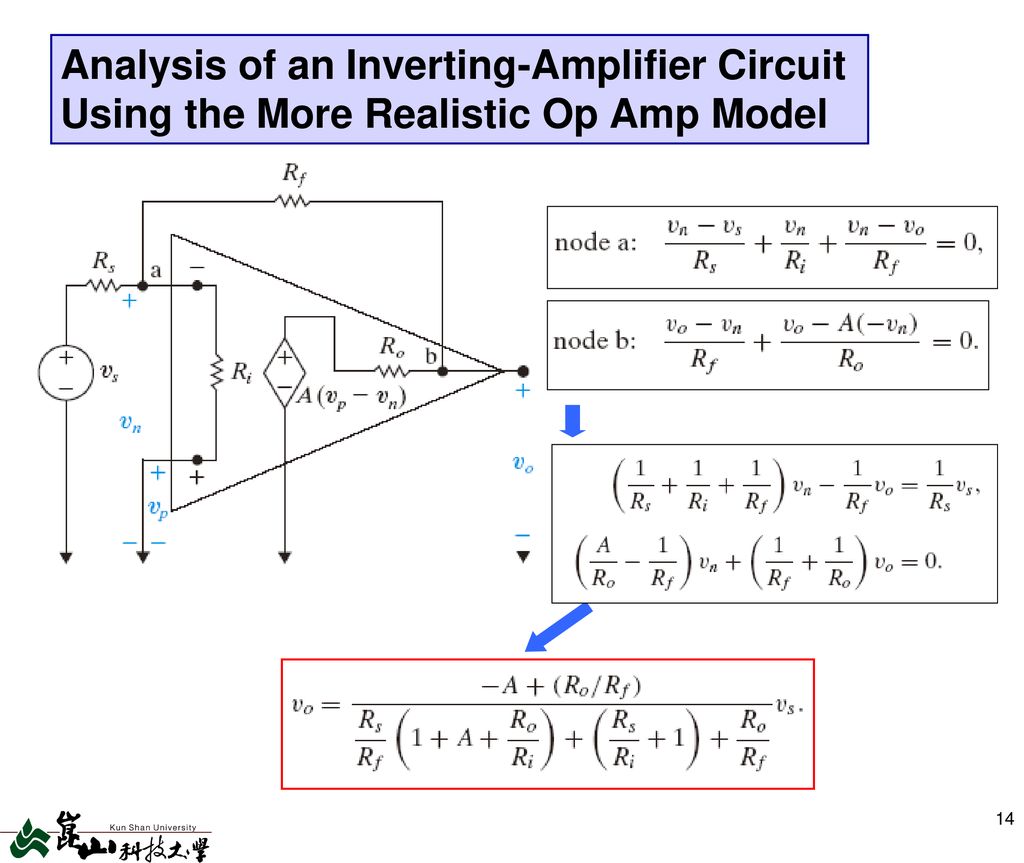 Analysis of an Inverting-Amplifier Circuit Using the More Realistic Op Amp Model