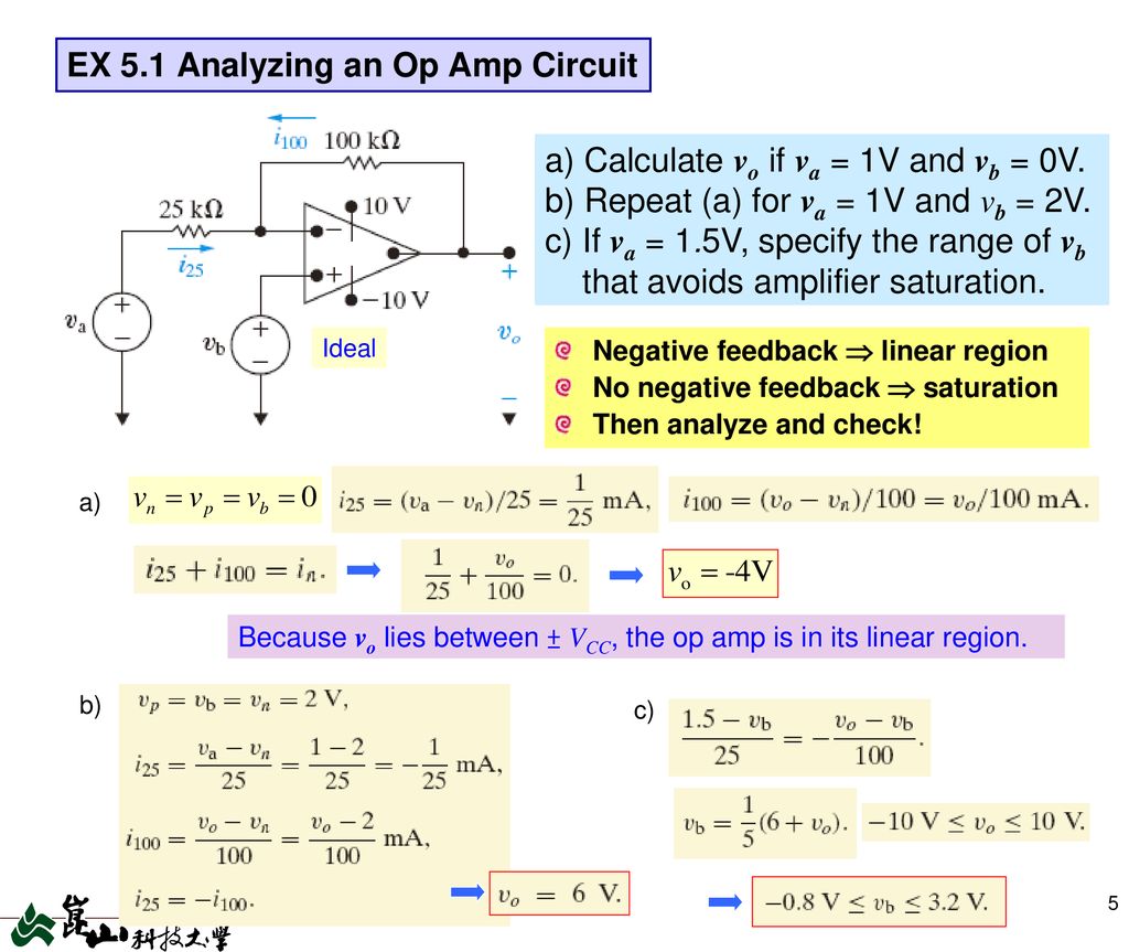 EX 5.1 Analyzing an Op Amp Circuit