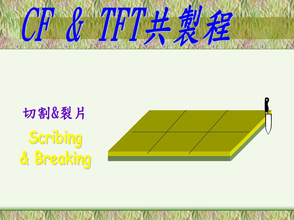 CF & TFT共製程 切割&裂片 Scribing & Breaking