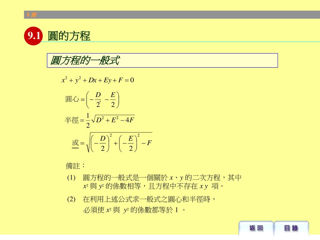 9 1 圓的方程圓方程的標準式 Ppt Download