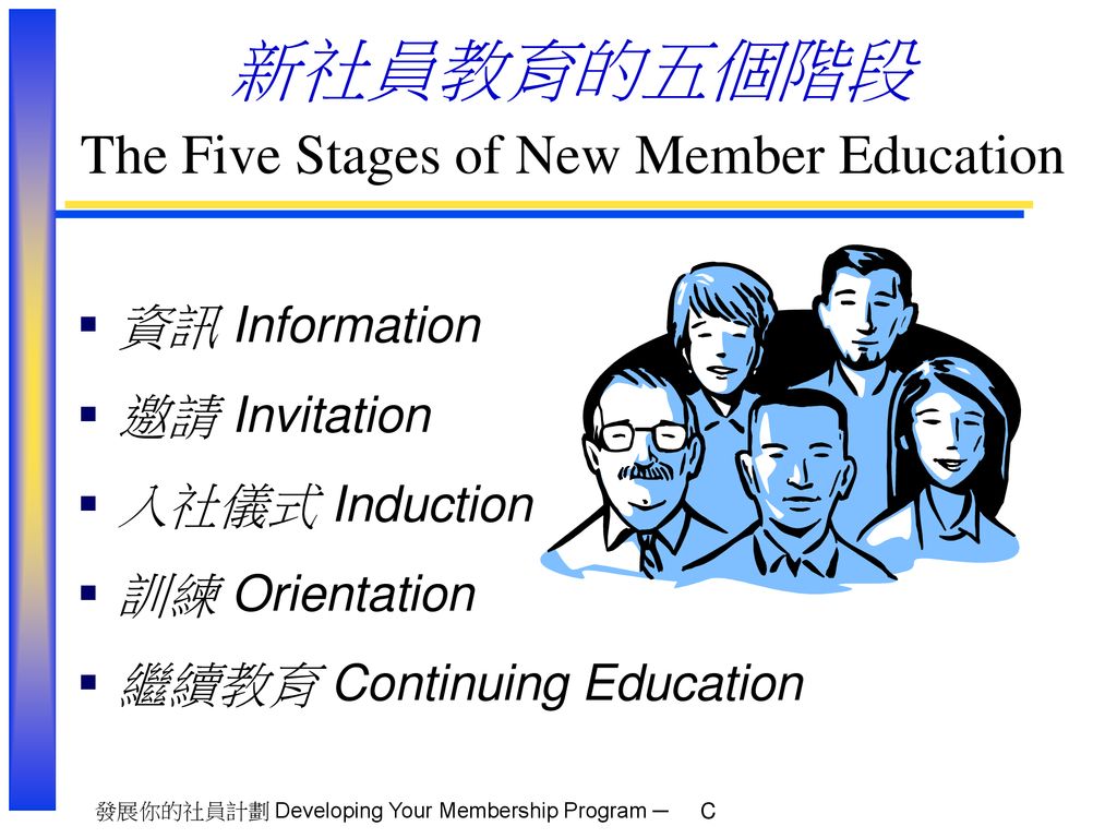 新社員教育的五個階段 The Five Stages of New Member Education