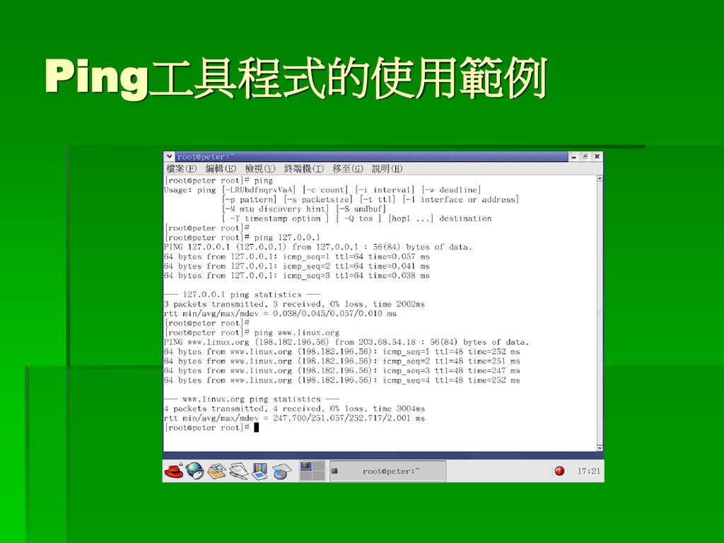 Ping工具程式的使用範例