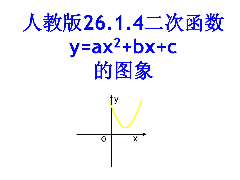 人教版26.1.4二次函数y=ax2+bx+c 的图象 x y o   中学数学网（群英学科）收集提供
