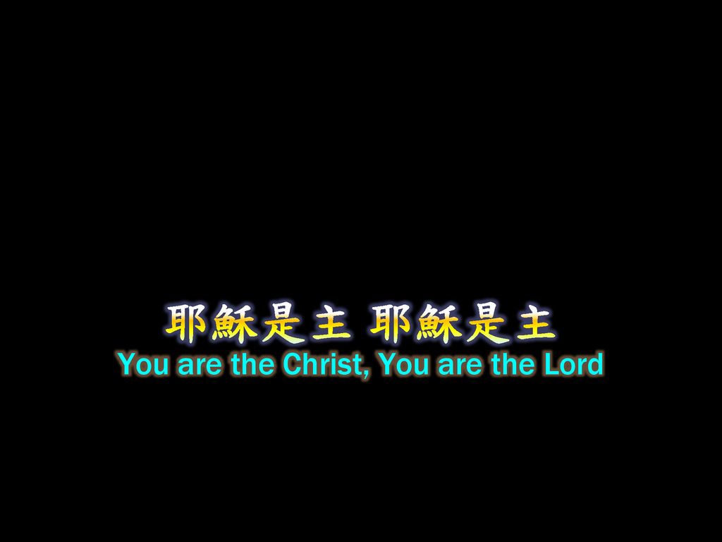 You are the Christ, You are the Lord