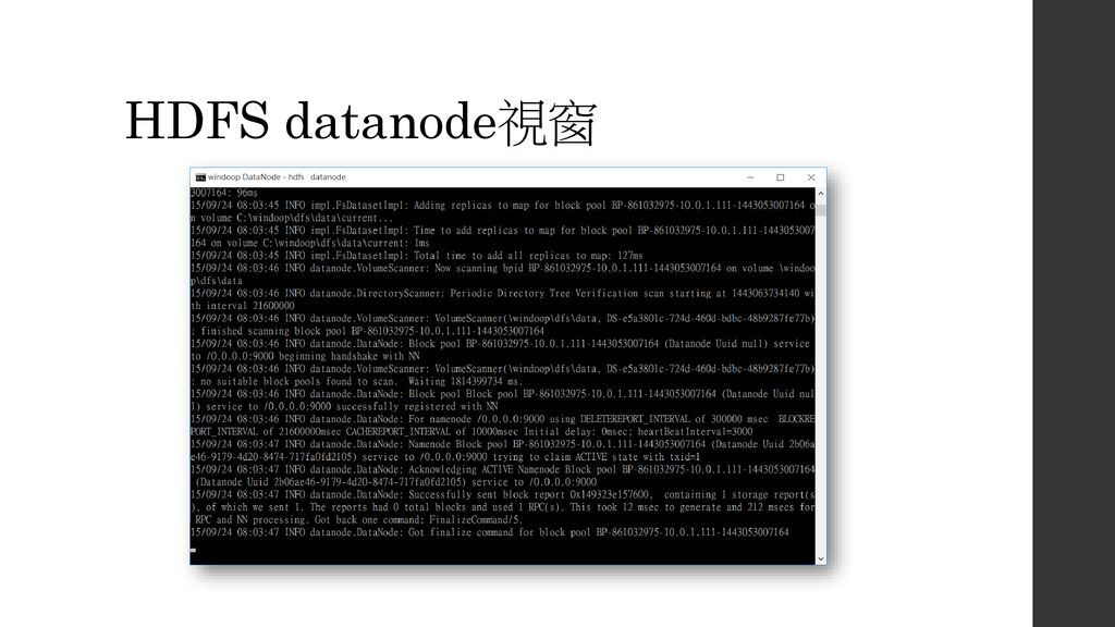 HDFS datanode視窗