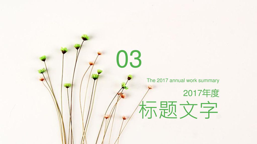 03 The 2017 annual work summary 2017年度 标题文字