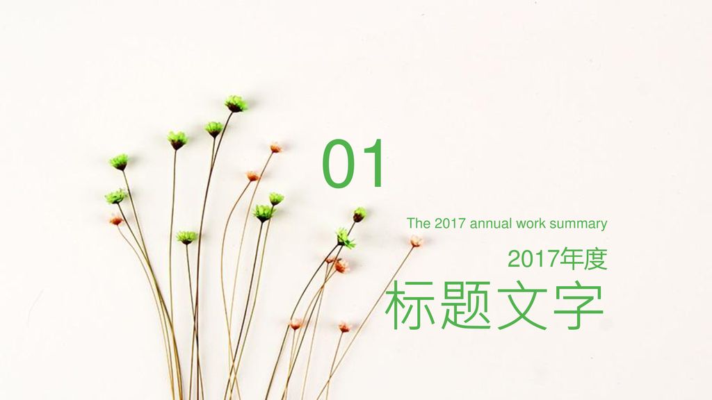 01 The 2017 annual work summary 2017年度 标题文字