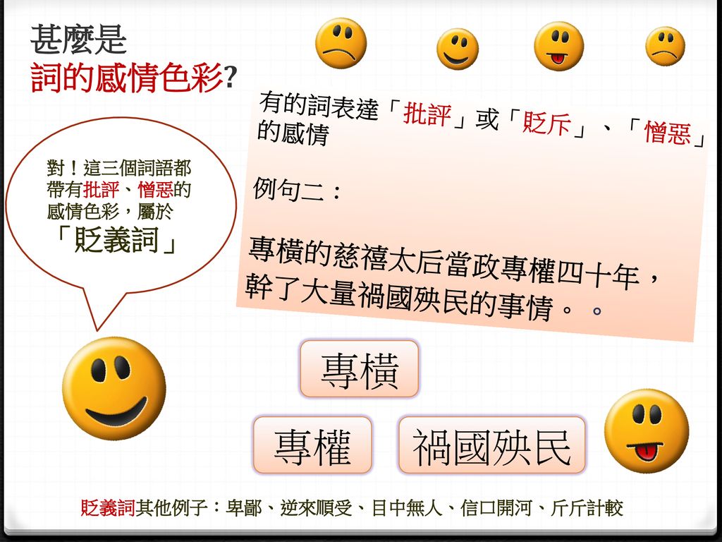 辨識具體語境中詞的感情色彩語文學習基礎知識 Ppt Download