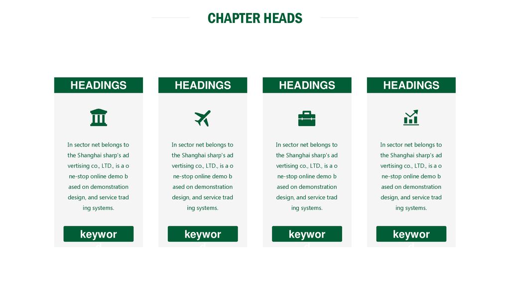 CHAPTER HEADS HEADINGS keyword