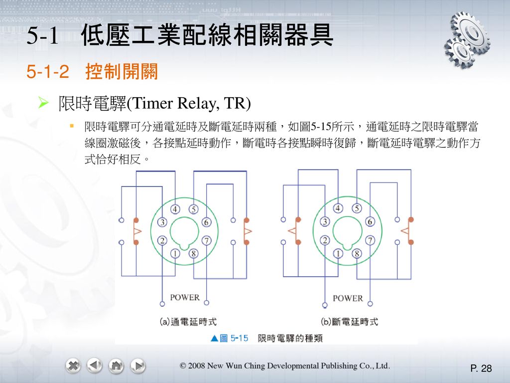 5-1 低壓工業配線相關器具 控制開關 限時電驛(Timer Relay, TR)