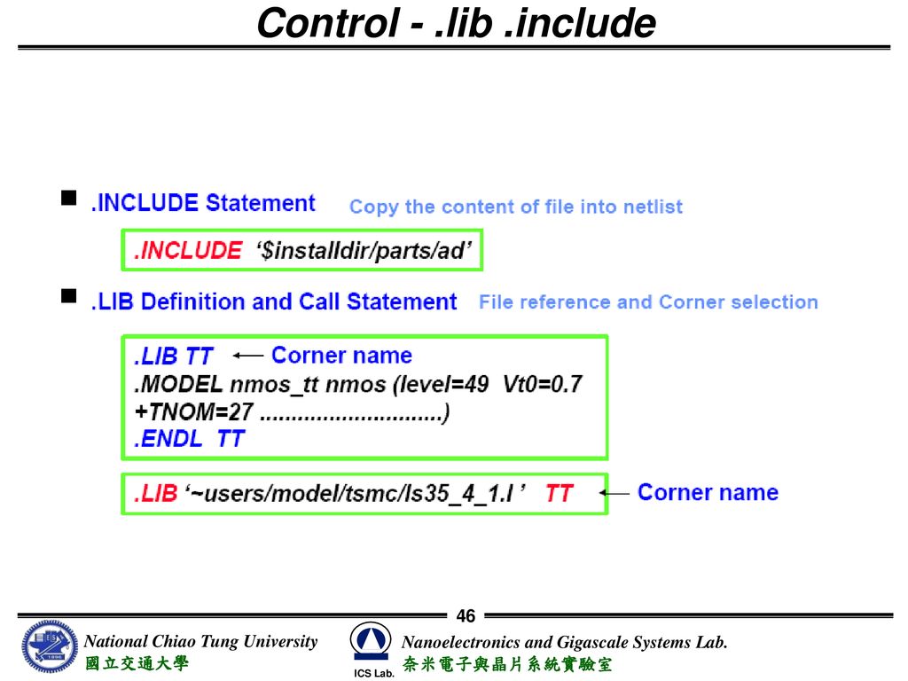 Control - .lib .include
