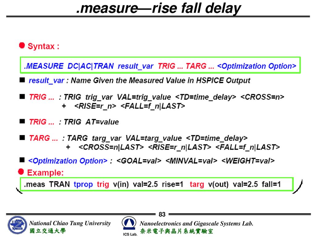 .measure—rise fall delay