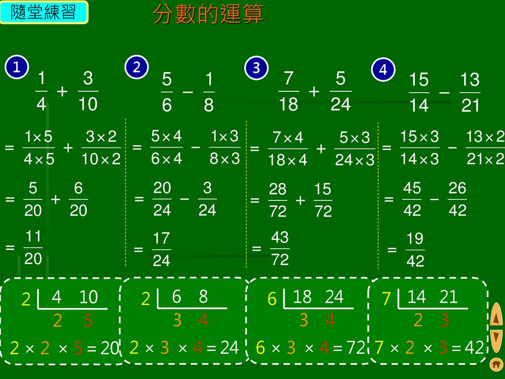 分數的運算異分母加減大小不同不可直接加通分結論 分母不同時 必須以各分母的最小公倍數為新分母 若以其他公倍數為新分母 Ppt Download